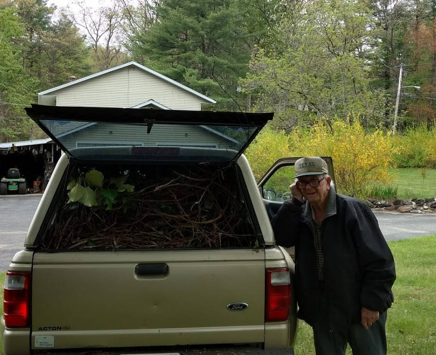 doing yard work