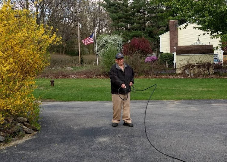 straightening the hose