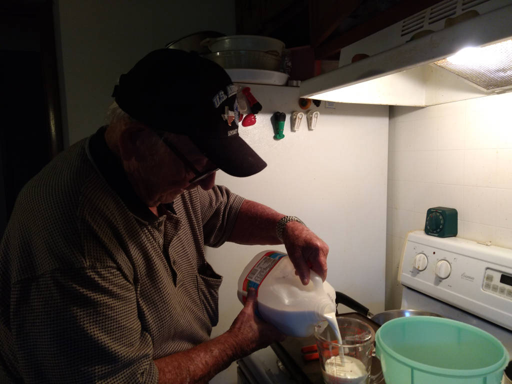 pancakes adding milk